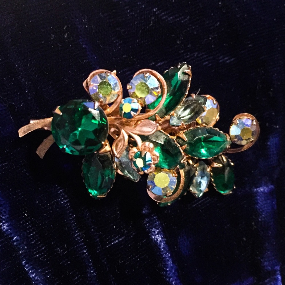 Vintage Juliana-Style Emerald Green Brooch